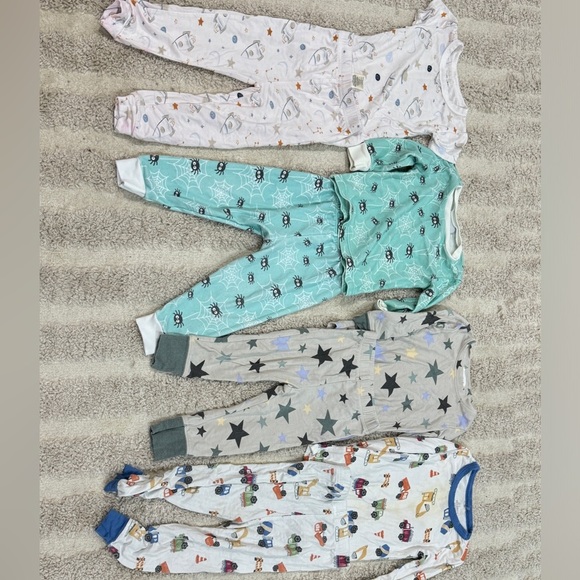 Lot of 4 Angel Dear Bamboo pajamas set baby boy 2 piece trucks long sleeve pants - Picture 1 of 7